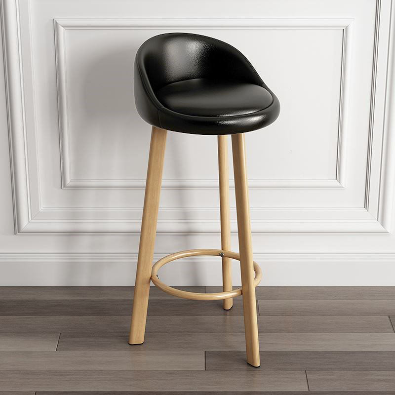 Modern Home Low Back Barstool Matte Finish Upholstered Stools