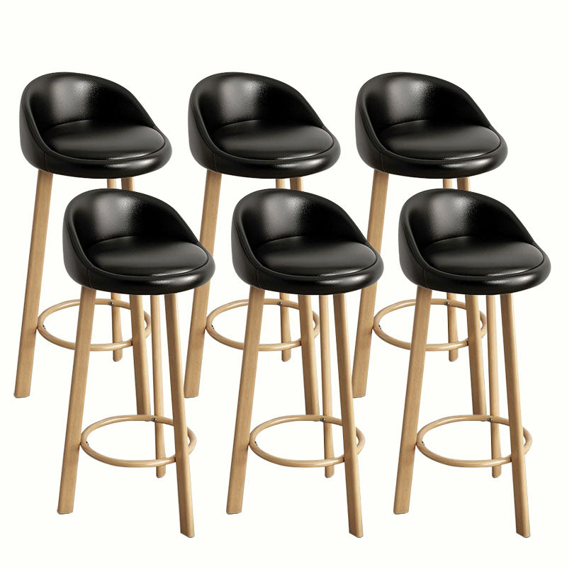 Modern Home Low Back Barstool Matte Finish Upholstered Stools