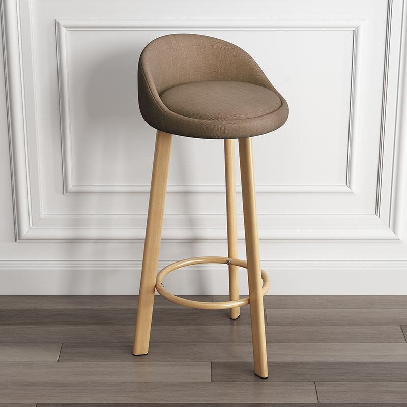 Modern Home Low Back Barstool Matte Finish Upholstered Stools