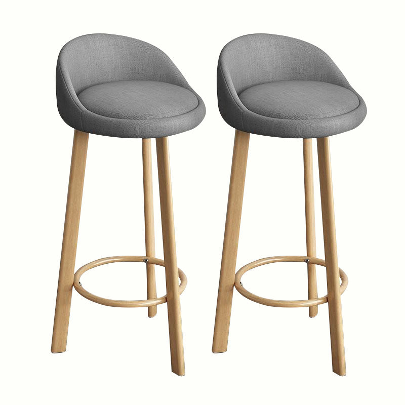 Modern Home Low Back Barstool Matte Finish Upholstered Stools