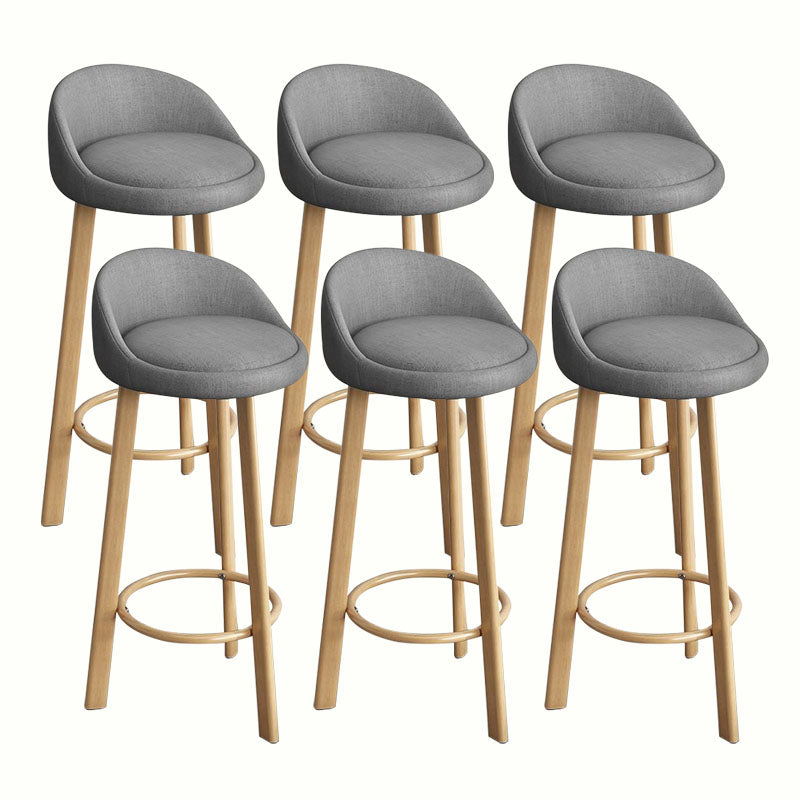 Modern Home Low Back Barstool Matte Finish Upholstered Stools