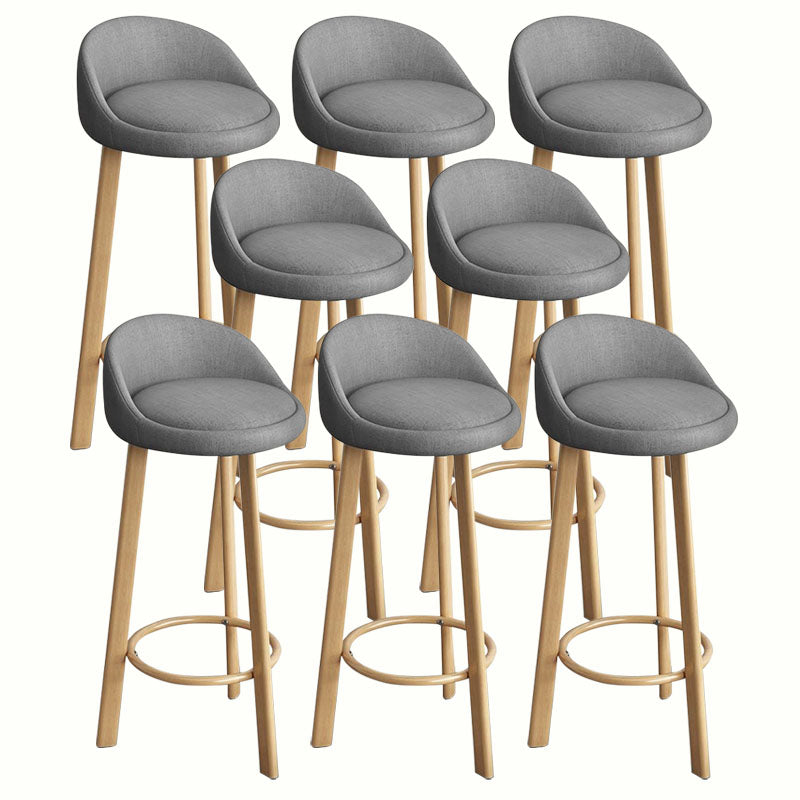 Modern Home Low Back Barstool Matte Finish Upholstered Stools