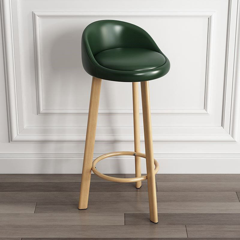 Modern Home Low Back Barstool Matte Finish Upholstered Stools