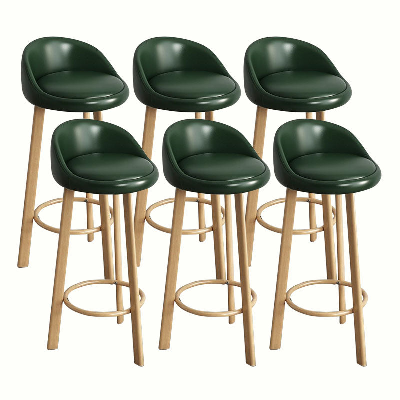 Modern Home Low Back Barstool Matte Finish Upholstered Stools