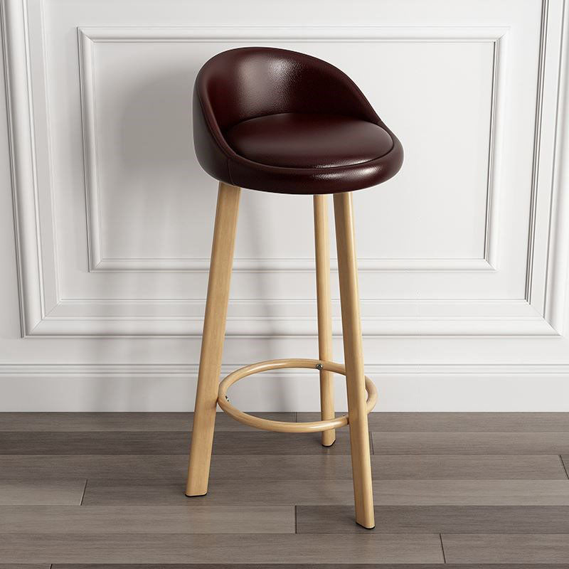 Modern Home Low Back Barstool Matte Finish Upholstered Stools