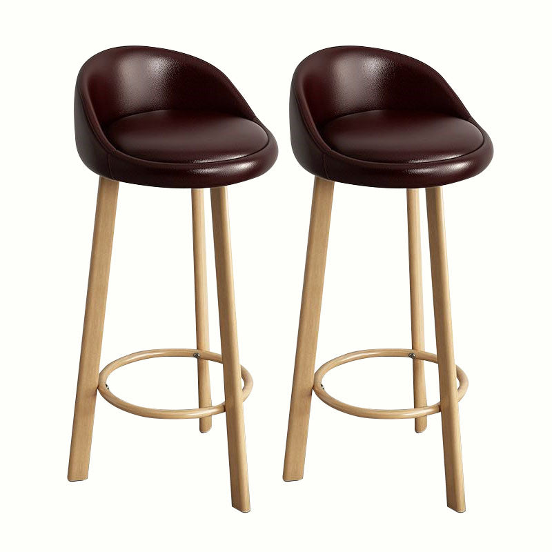 Modern Home Low Back Barstool Matte Finish Upholstered Stools