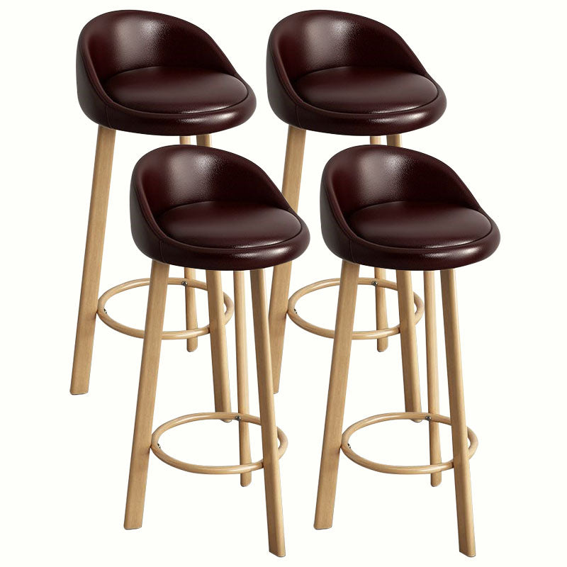 Modern Home Low Back Barstool Matte Finish Upholstered Stools