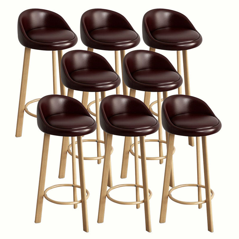 Modern Home Low Back Barstool Matte Finish Upholstered Stools