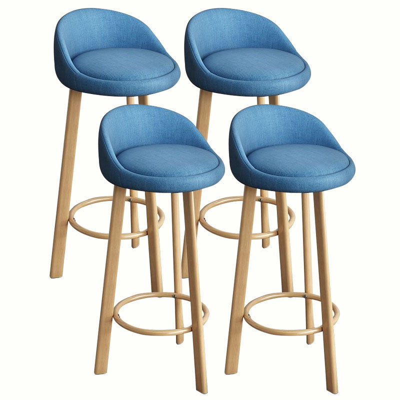 Modern Home Low Back Barstool Matte Finish Upholstered Stools