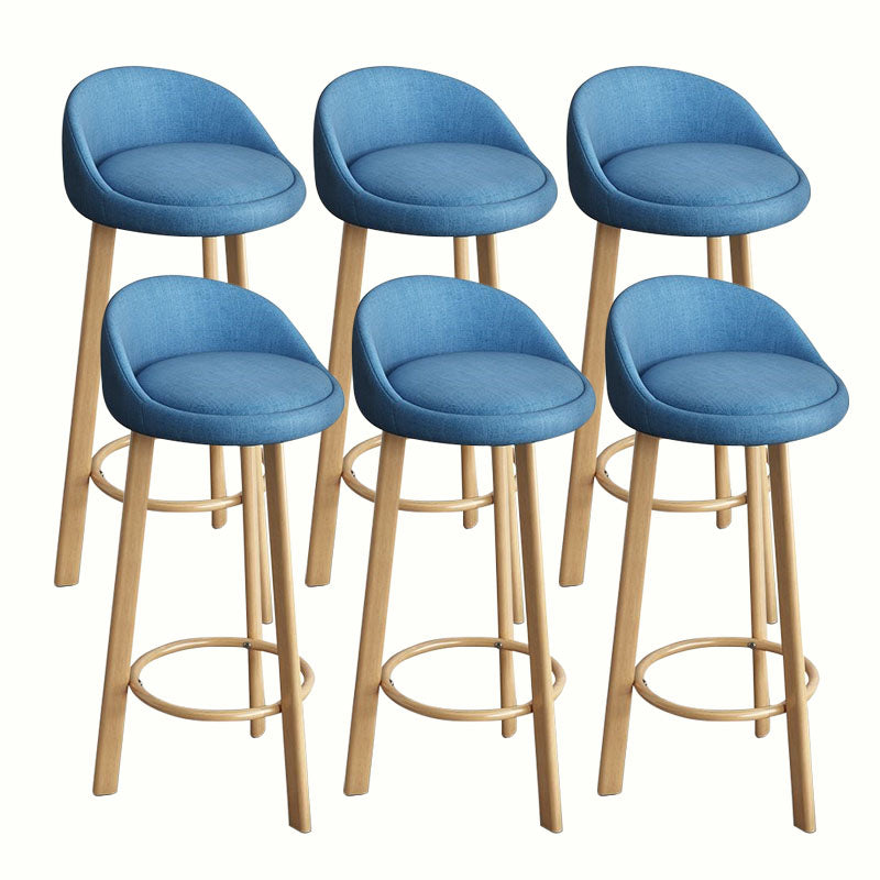 Modern Home Low Back Barstool Matte Finish Upholstered Stools