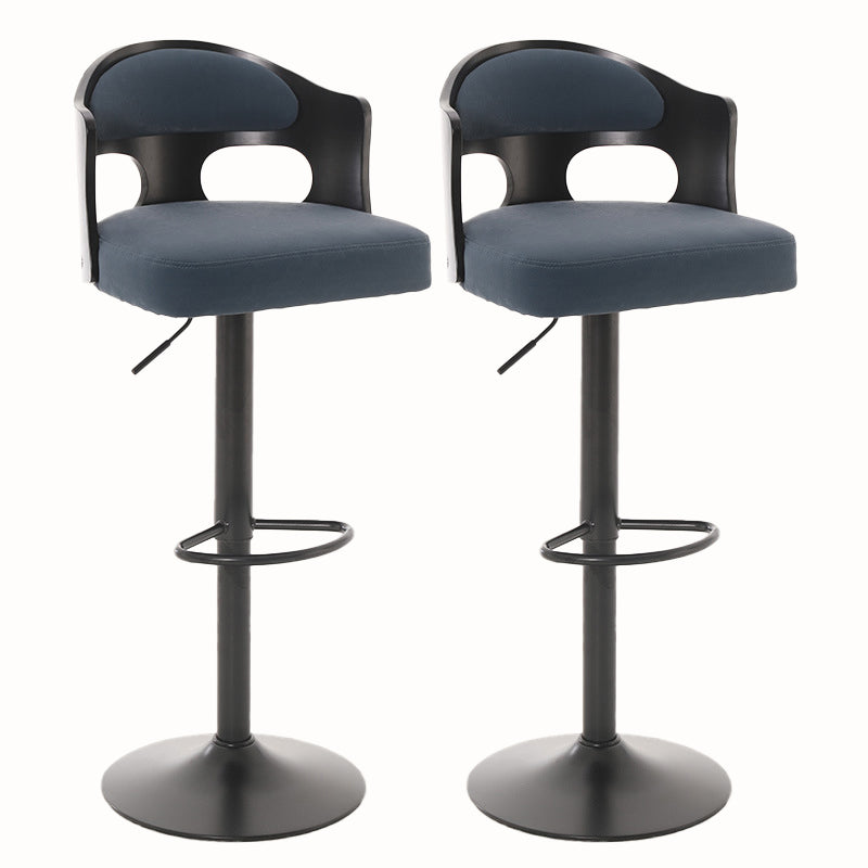 Contemporary Metal Barstool Faux Leather Counter Stool With Chrome Base