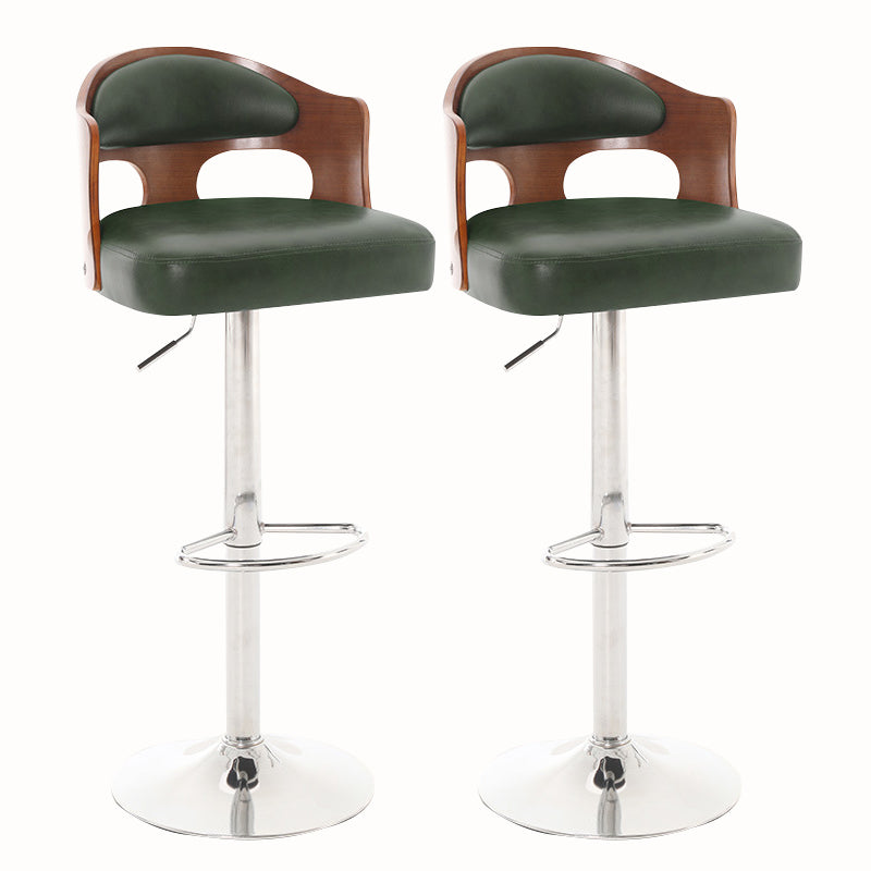 Contemporary Metal Barstool Faux Leather Counter Stool With Chrome Base