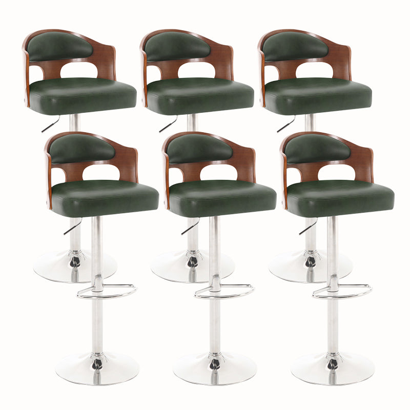 Contemporary Metal Barstool Faux Leather Counter Stool With Chrome Base