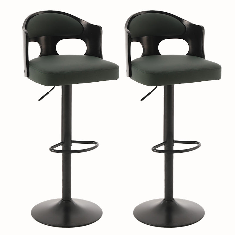 Contemporary Metal Barstool Faux Leather Counter Stool With Chrome Base