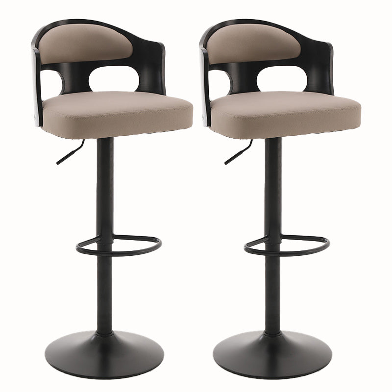 Contemporary Metal Barstool Faux Leather Counter Stool With Chrome Base