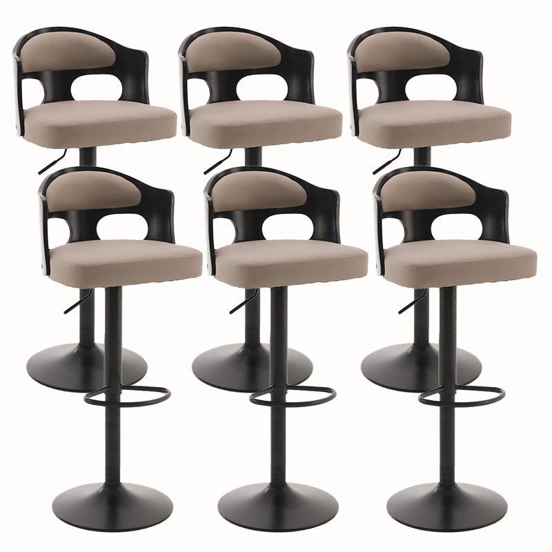 Contemporary Metal Barstool Faux Leather Counter Stool With Chrome Base