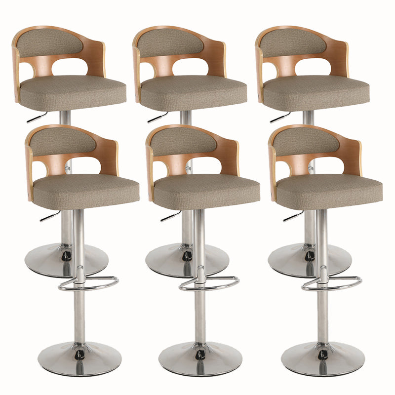 Contemporary Metal Barstool Faux Leather Counter Stool With Chrome Base