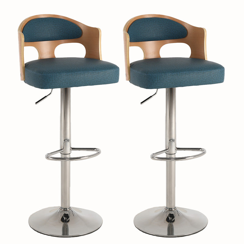 Contemporary Metal Barstool Faux Leather Counter Stool With Chrome Base