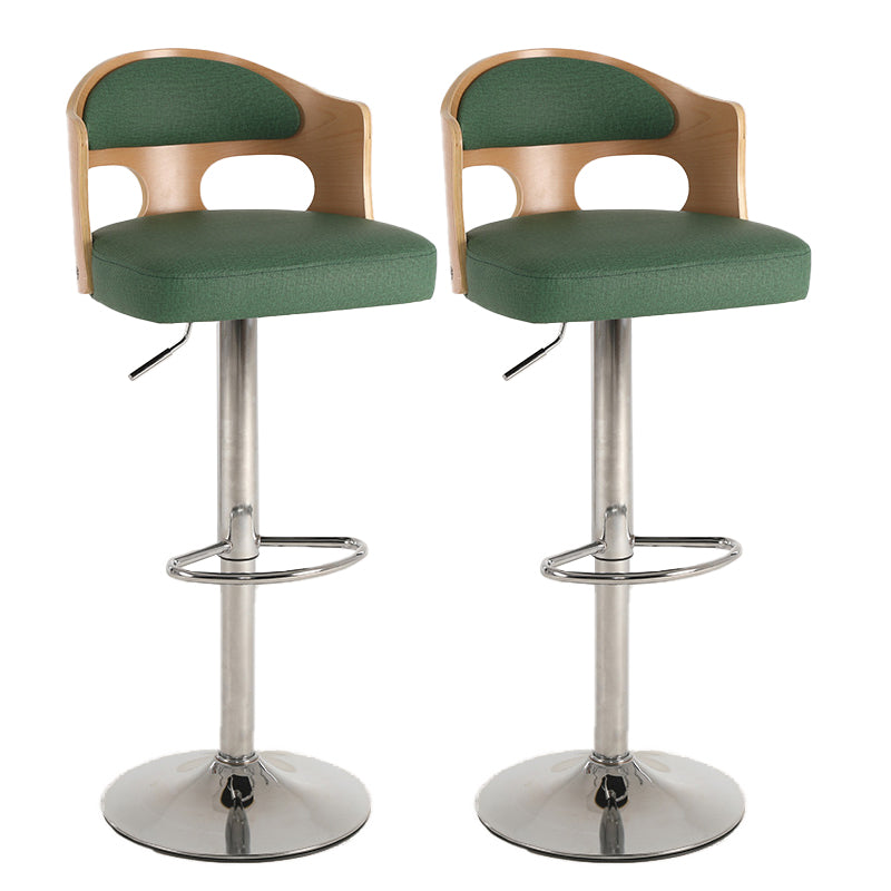 Contemporary Metal Barstool Faux Leather Counter Stool With Chrome Base