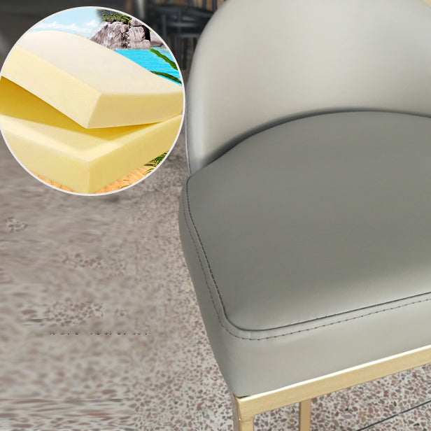 Glam Faux Leather Counter Height Stool Metal Bar Stool Bar Stool with Footrest