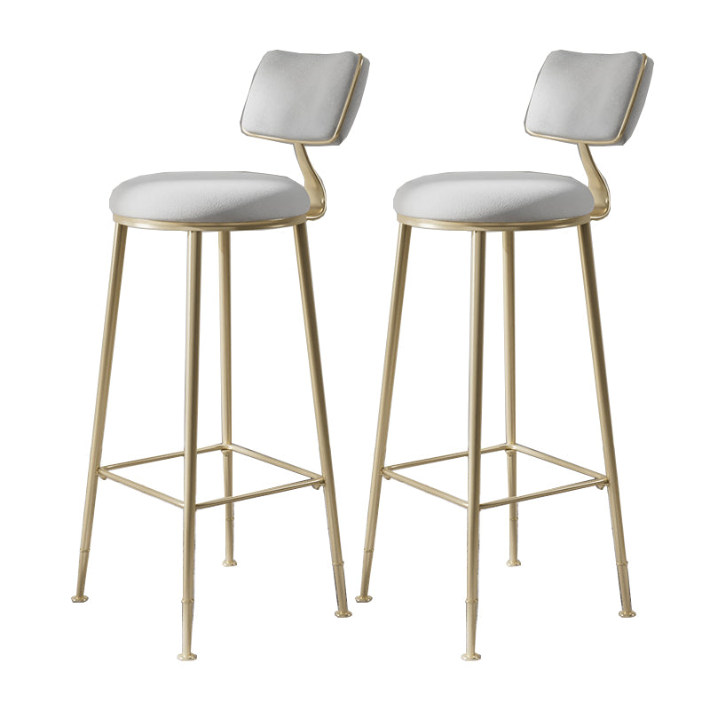 Glam Metal Barstool Fabric Counter Stool in Matte Finish for Indoor