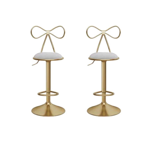 Glam Round Bar & Counter Stool Metal Adjustable Counter Stool with Swivel