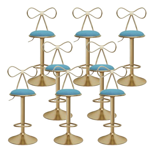 Glam Round Bar & Counter Stool Metal Adjustable Counter Stool with Swivel