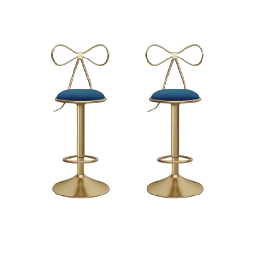 Glam Round Bar & Counter Stool Metal Adjustable Counter Stool with Swivel