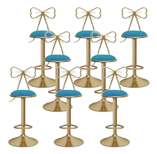 Glam Round Bar & Counter Stool Metal Adjustable Counter Stool with Swivel