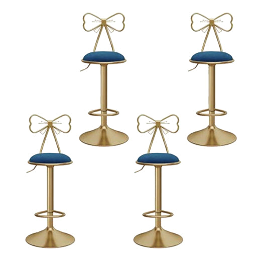 Glam Round Bar & Counter Stool Metal Adjustable Counter Stool with Swivel