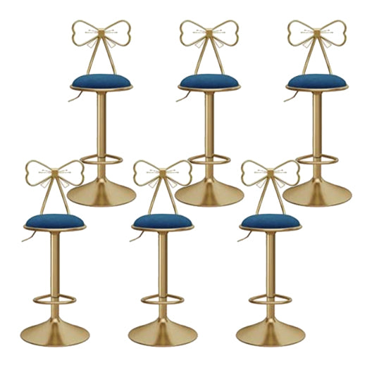 Glam Round Bar & Counter Stool Metal Adjustable Counter Stool with Swivel