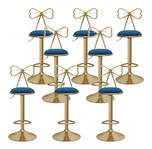 Glam Round Bar & Counter Stool Metal Adjustable Counter Stool with Swivel