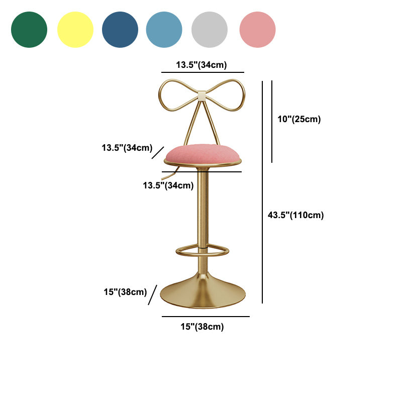 Glam Round Bar & Counter Stool Metal Adjustable Counter Stool with Swivel