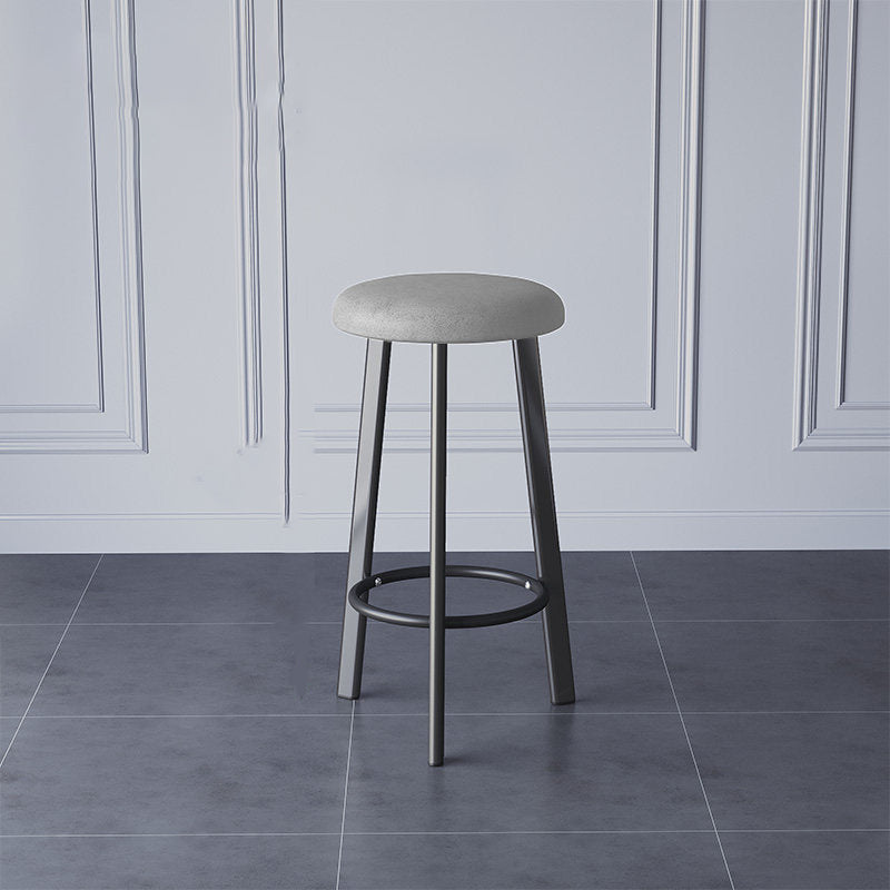 Glam Metal Barstool Fabric Counter Stool in Matte Finish for Home