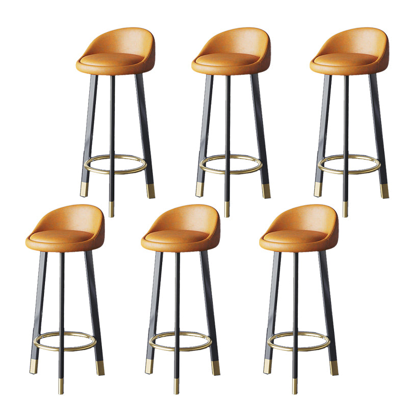 Glam Metal Barstool Fabric Counter Stool in Matte Finish for Home