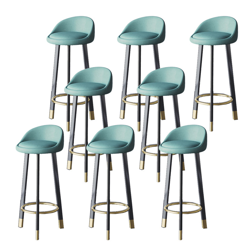 Glam Metal Barstool Fabric Counter Stool in Matte Finish for Home