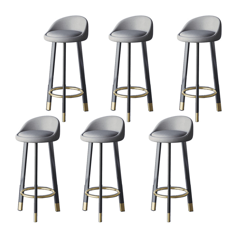 Glam Metal Barstool Fabric Counter Stool in Matte Finish for Home
