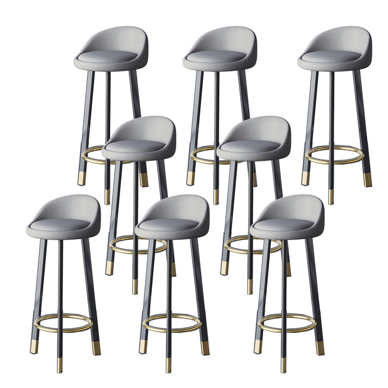 Glam Metal Barstool Fabric Counter Stool in Matte Finish for Home