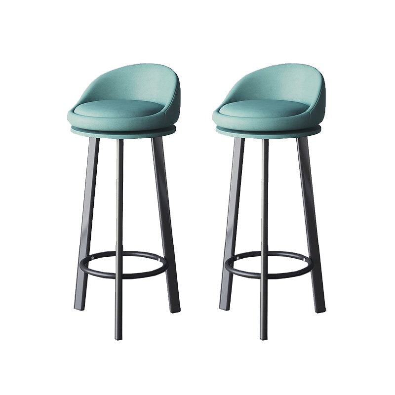 Glam Metal Barstool Fabric Counter Stool in Matte Finish for Home