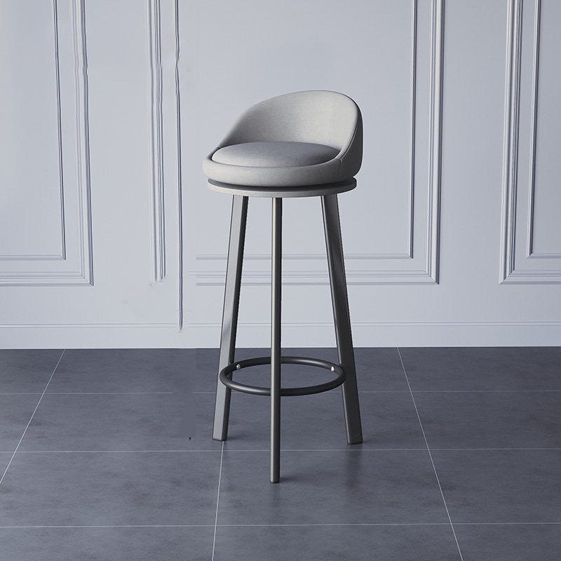 Glam Metal Barstool Fabric Counter Stool in Matte Finish for Home