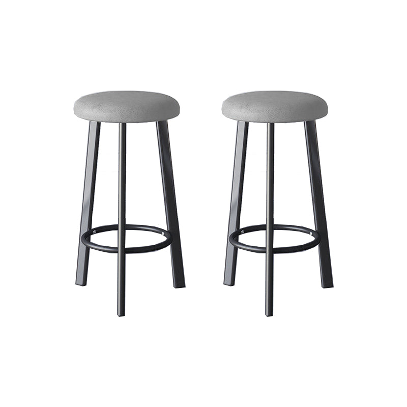 Glam Metal Barstool Fabric Counter Stool in Matte Finish for Home