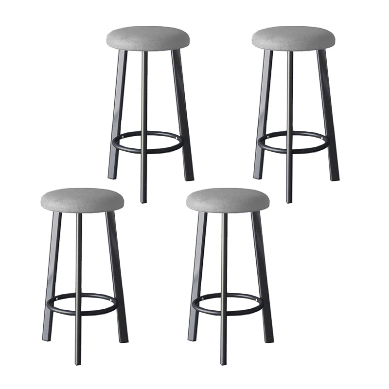Glam Metal Barstool Fabric Counter Stool in Matte Finish for Home