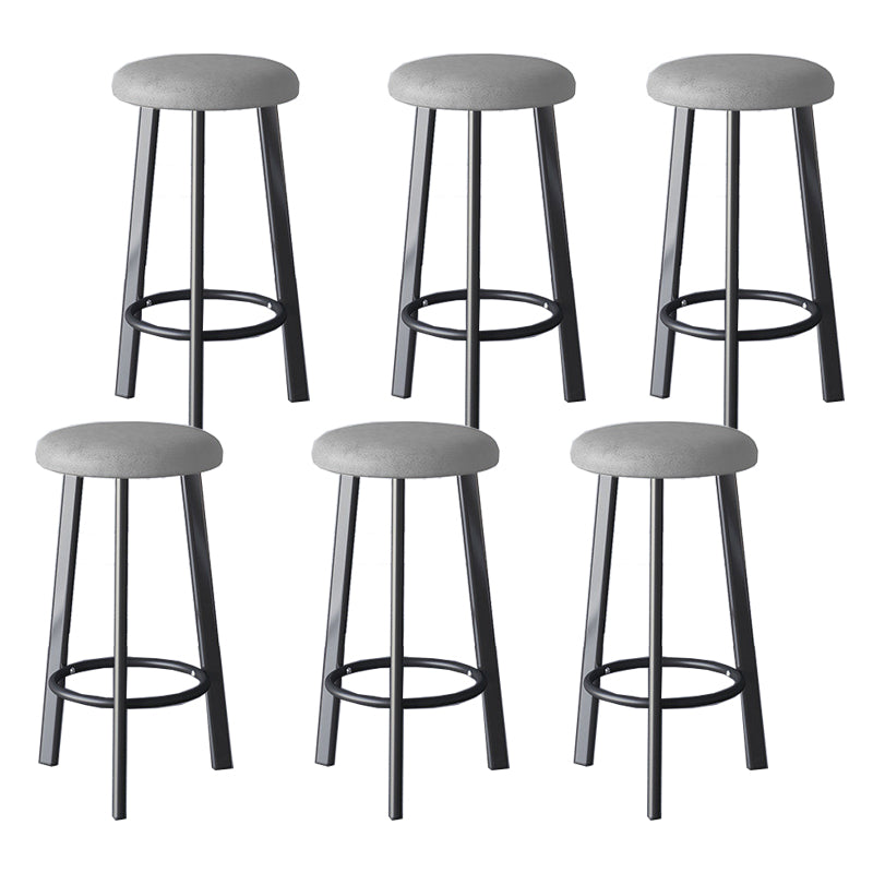 Glam Metal Barstool Fabric Counter Stool in Matte Finish for Home