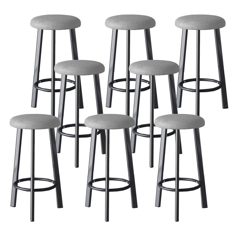 Glam Metal Barstool Fabric Counter Stool in Matte Finish for Home