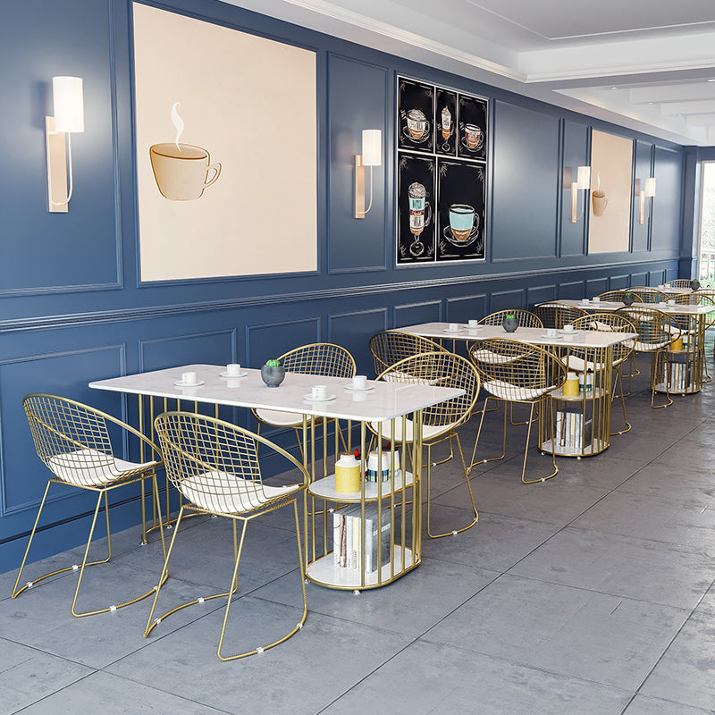 Nordic 1/2/4/5 Pieces Dining Set Rectangle Stone Dining Table for Dining Room