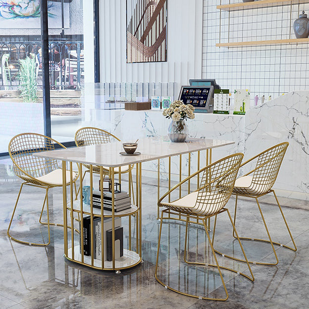 Nordic 1/2/4/5 Pieces Dining Set Rectangle Stone Dining Table for Dining Room