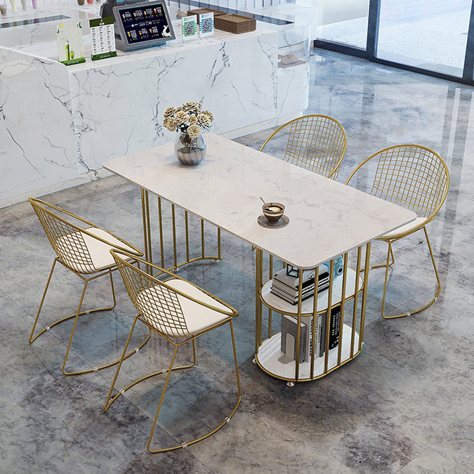 Nordic 1/2/4/5 Pieces Dining Set Rectangle Stone Dining Table for Dining Room