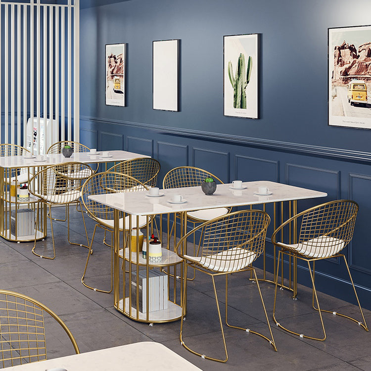 Nordic 1/2/4/5 Pieces Dining Set Rectangle Stone Dining Table for Dining Room