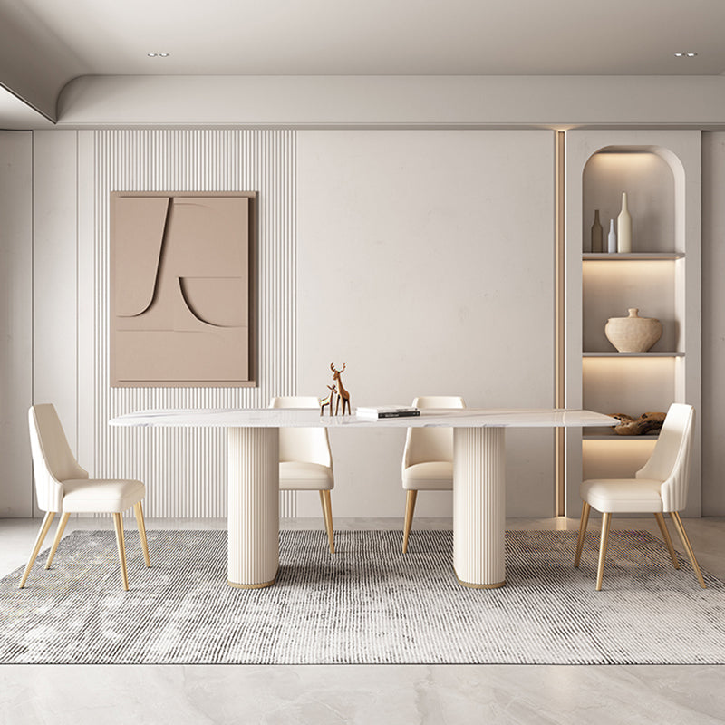 Nordic 1/4/5/7 Pieces Dining Set Stone Wood Dining Table for Dining Room