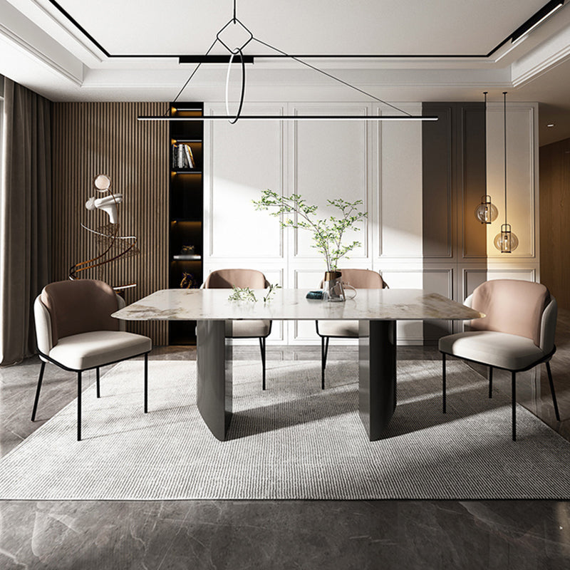 Modern 1/4/5/6/7 Pieces Dining Set Rectangle Stone Dining Table for Dining Room